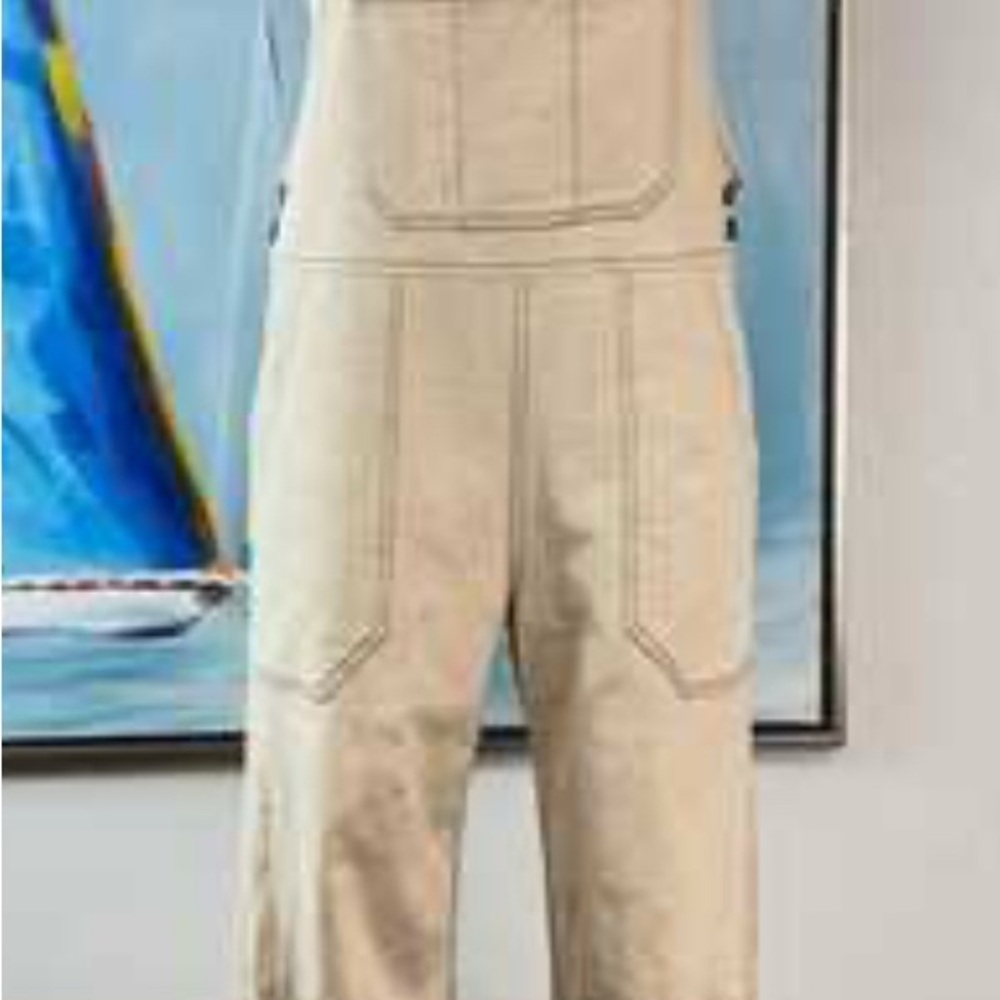 ROOLEE Beige wide leg overalls